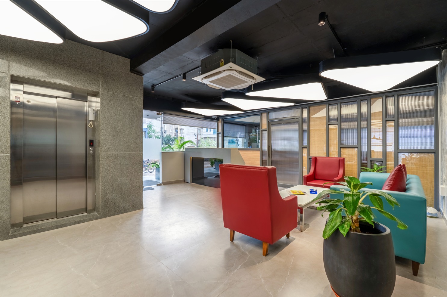 Eminent Suites reception — Sapphire Asta managed property in Gachibowli, Hyderabad